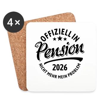 Officiellement à la retraite en 2026, ce n’est plus mon problème - Dessous de verre (lot de 4) - blanc - Devant