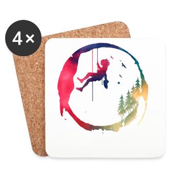 Watercolor Woman Tree Climber Adventure - Coasters (set of 4) - white - Front
