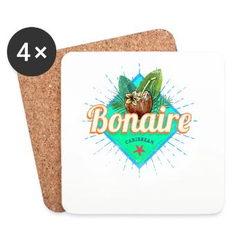 Bonaire Karibik Urlaub Vintage Insel Souvenir - Untersetzer (4er-Set) - Weiß - Vorne