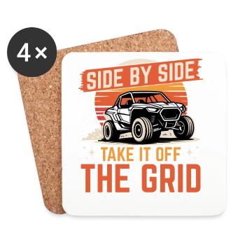 UTV Off Road 4 Wheeler Side by side - Untersetzer (4er-Set) - Weiß - Vorne