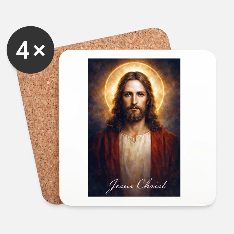 Jesus Christ Porträt - Untersetzer (4er-Set) - Weiß