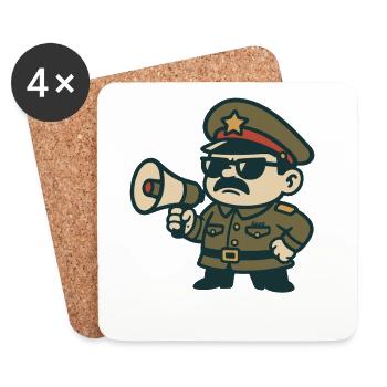 Retro Sergeant Megaphone - Coasters (set of 4) - white - Front