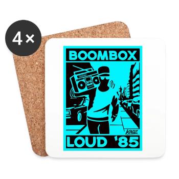 Boombox Loud 85 Neon Retro - Dessous de verre (lot de 4) - blanc - Devant