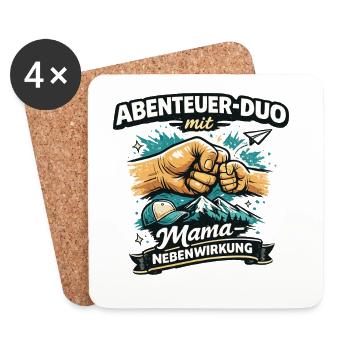 Abenteuer-Duo für Papa und Kind in der Natur - Untersetzer (4er-Set) - Weiß - Vorne
