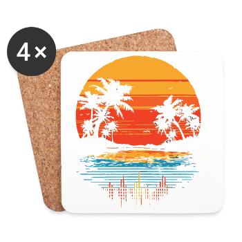 Beach Retro - Coasters (set of 4) - white - Front