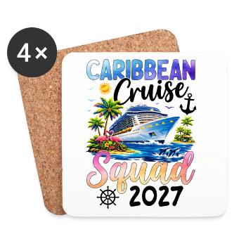 Caribbean Cruise Squad 2027 - Coasters (set of 4) - white - Front