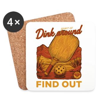 Pickleball Player Dink Around Find Out Love - Coasters (set of 4) - white - Front