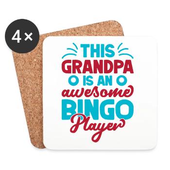 Bingo : Ce grand-père est un bingo génial - Dessous de verre (lot de 4) - blanc - Devant