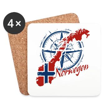 Arctic Circle - Norway Vacation Nature Gift - Coasters (set of 4) - white - Front