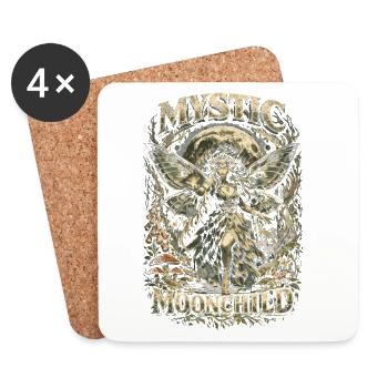 Fairycore Fairy Gothic Mystique Enfant de la Lune - Dessous de verre (lot de 4) - blanc - Devant