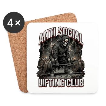 Salle de sport du Club d’Haltérophilie Antisociale - Dessous de verre (lot de 4) - blanc - Devant