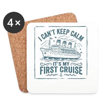 I can't stay calm, it's my first K - Coasters (set of 4) - white - Front