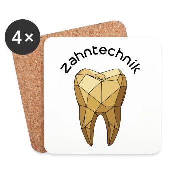 Shirt Zahntechnik Polyzahn - Untersetzer (4er-Set) - Weiß - Vorne
