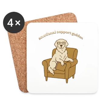 Emotional Support Golden Retriever Shirt Cute Pet  - Untersetzer (4er-Set) - Weiß - Vorne