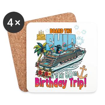 60th Birthday Trip Family Vacation Trip Cruising - Coasters (set of 4) - white - Front