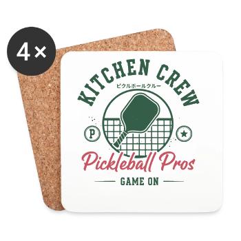 Jeu Pickleball Kitchen Crew Pros sur Funny Player - Dessous de verre (lot de 4) - blanc - Devant