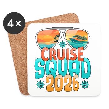 Voyage de vacances en famille Croisière Équipe - Dessous de verre (lot de 4) - blanc - Devant