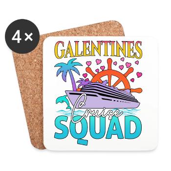 Galentines Cruise Family Vacation Trip Cruising - Coasters (set of 4) - white - Front
