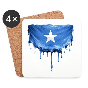 Somali Flag Drop Art - Coasters (set of 4) - white - Front