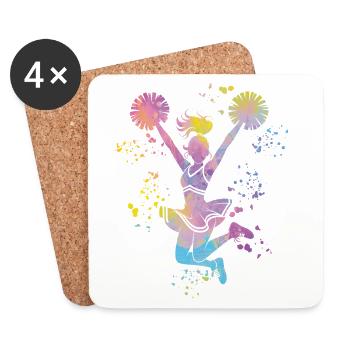Cheerleader Cheer Mom Cheerleading - Untersetzer (4er-Set) - Weiß - Vorne