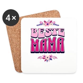 Beste Mama – Perfektes Muttertagsgeschenk - Untersetzer (4er-Set) - Weiß - Vorne