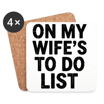 Sur la liste de choses à faire de ma femme : Design - Dessous de verre (lot de 4) - blanc - Devant