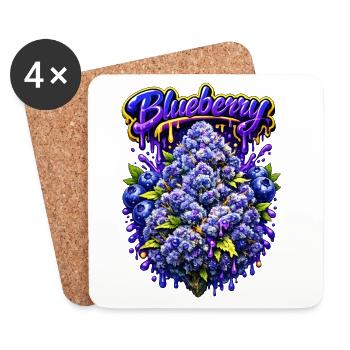 Blueberry Classic Graffiti-Druck - Untersetzer (4er-Set) - Weiß - Vorne