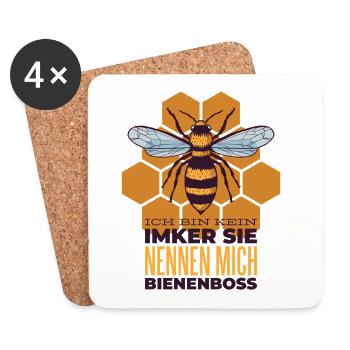 Imker Spruch Sprüche - Untersetzer (4er-Set) - Weiß - Vorne