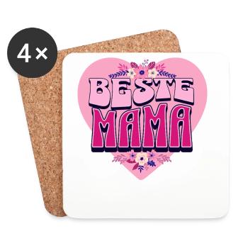 Meilleure Maman – Cadeau parfait pour la fête des mères - Dessous de verre (lot de 4) - blanc - Devant