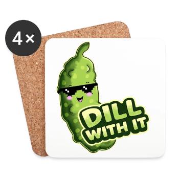 Dill With It Gurke - Untersetzer (4er-Set) - Weiß - Vorne