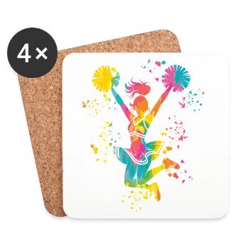 Cheerleader Cheer Mom Cheerleading - Untersetzer (4er-Set) - Weiß - Vorne