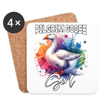 Pilgrim Goose Girl Pilgrim Goose - Coasters (set of 4) - white - Front
