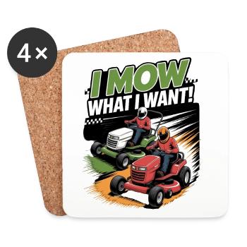 Lawn Tractor Racing Motorsport Lawnmower Racing - Coasters (set of 4) - white - Front