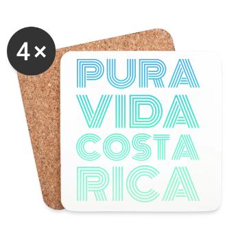 Pura Vida Costa Rica - Untersetzer (4er-Set) - Weiß - Vorne