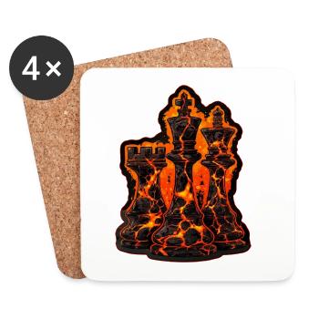 Chess Lava Pieces T-Shirt for Men Gift - Coasters (set of 4) - white - Front