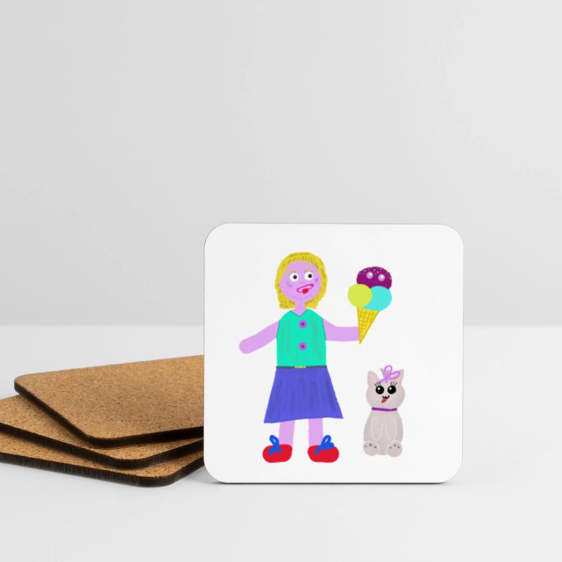 Eiscreme-Mädchen Eiscreme Eiswaffel Eis Coasters (set of 4)