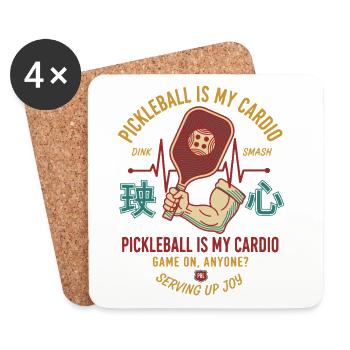 Pickleball ist meine Liebe zum Cardio-Witzspieler - Untersetzer (4er-Set) - Weiß - Vorne
