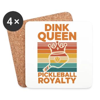 Pickleball Dink Queen Royalty Funny Player Love - Coasters (set of 4) - white - Front