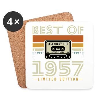 1957 Vintage Retro Birthday Gift - Coasters (set of 4) - white - Front