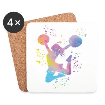 Cheerleader Cheer Mom Cheerleading - Untersetzer (4er-Set) - Weiß - Vorne