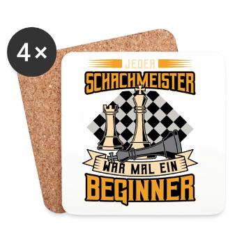 Every chess master was once a beginner / chess - Coasters (set of 4) - white - Front