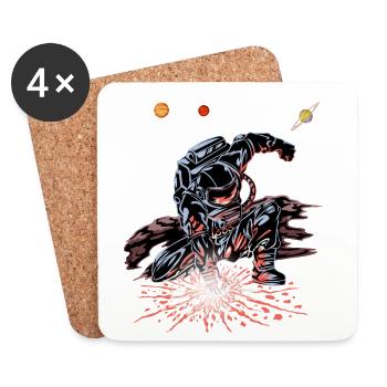 Astronaut Punch Galaxy Shirt - Coasters (set of 4) - white - Front