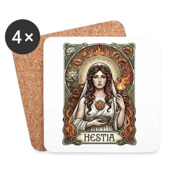 Carte de tarot Hestia - Dessous de verre (lot de 4) - blanc - Devant