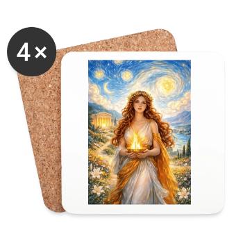 Hestia Starry Night - Coasters (set of 4) - white - Front