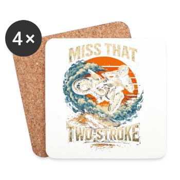 Dirtbike Dirt Bike Motocross Miss That Two Stroke - Coasters (set of 4) - white - Front