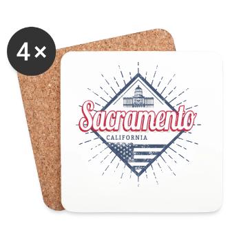 Sacramento in California, United States, USA - Coasters (set of 4) - white - Front