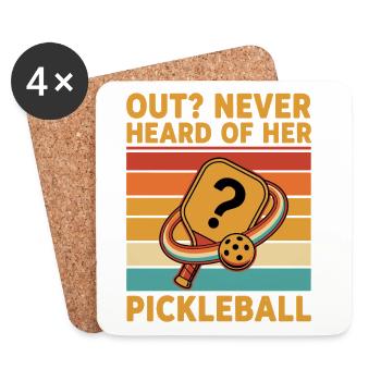 Joueur drôle de pickleball Adore le pickleball Jamais - Dessous de verre (lot de 4) - blanc - Devant