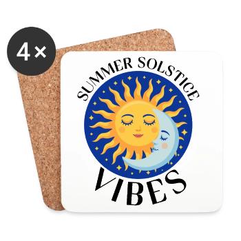 Litha Pagan Summer Solstice Midsummer Midsommar - Coasters (set of 4) - white - Front