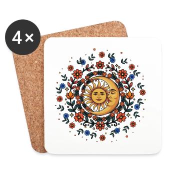 Litha Pagan Summer Solstice Midsummer Midsommar - Coasters (set of 4) - white - Front