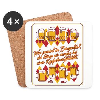 Biergarten Kater Humor - Untersetzer (4er-Set) - Weiß - Vorne